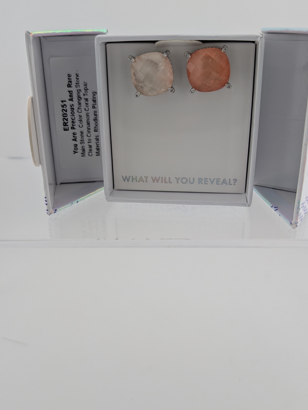 BP Mental Health Collection Round Faceted Stud Earrings in Blush Pink and Peach